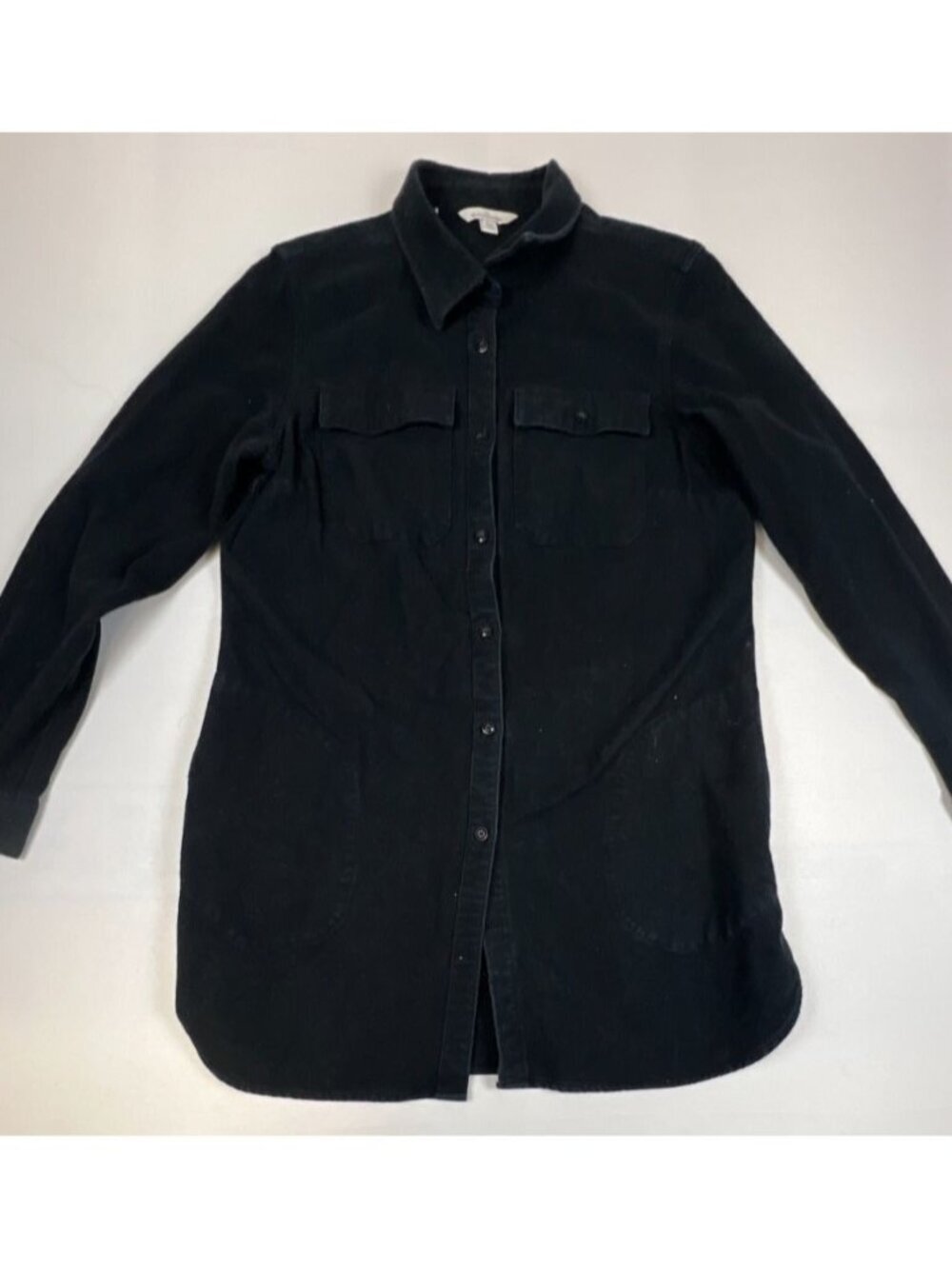L.L. Bean Archive Fall 1958 Edition Women MR Black Chamois Cloth Shirt Cotton